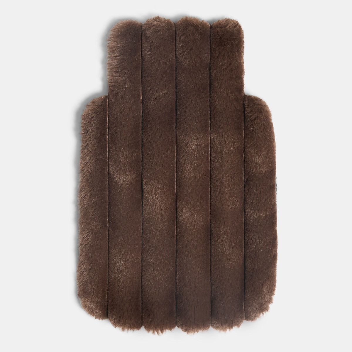 OHS Faux Fur Bubble Rib Hot Water Bottle - Brown>