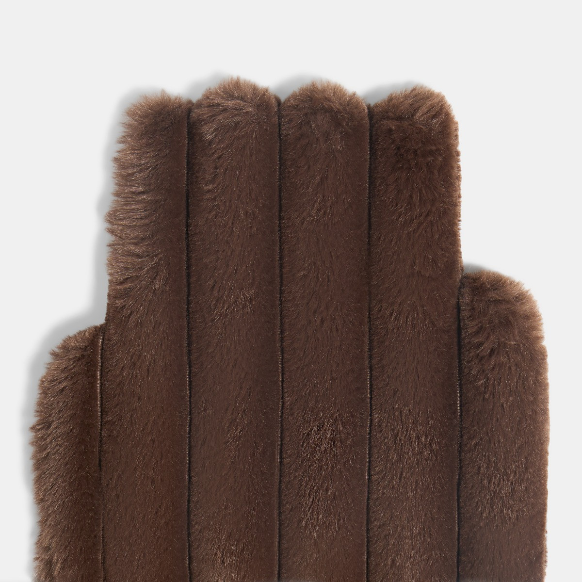 OHS Faux Fur Bubble Rib Hot Water Bottle - Brown>