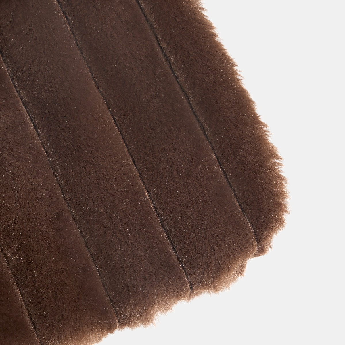 OHS Faux Fur Bubble Rib Hot Water Bottle - Brown>