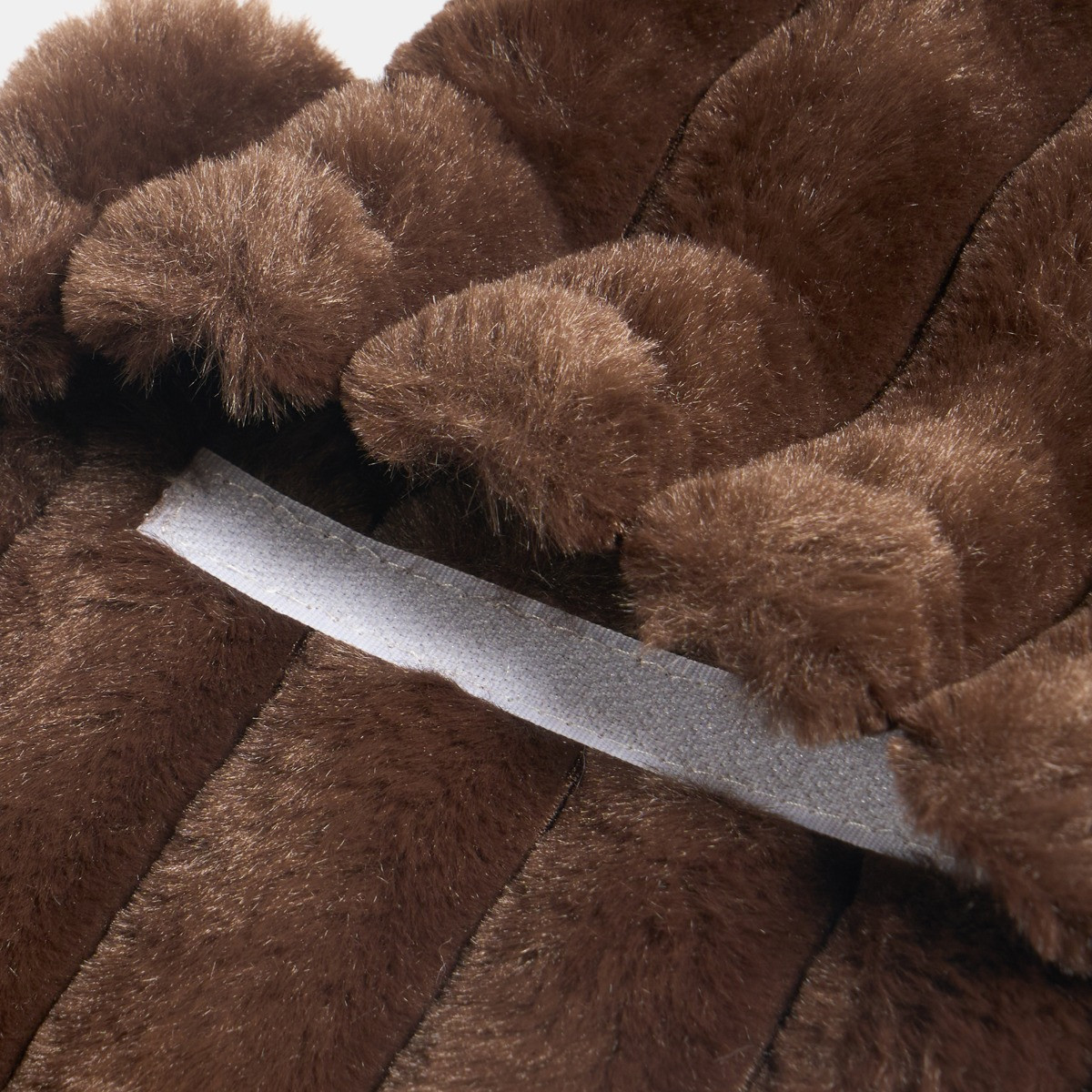 OHS Faux Fur Bubble Rib Hot Water Bottle - Brown>