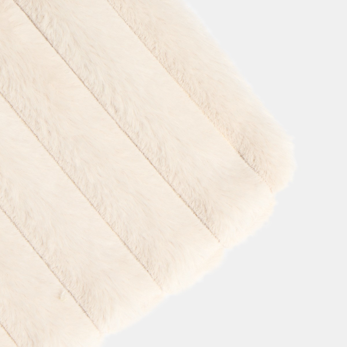 OHS Faux Fur Bubble Rib Hot Water Bottle - Natural>