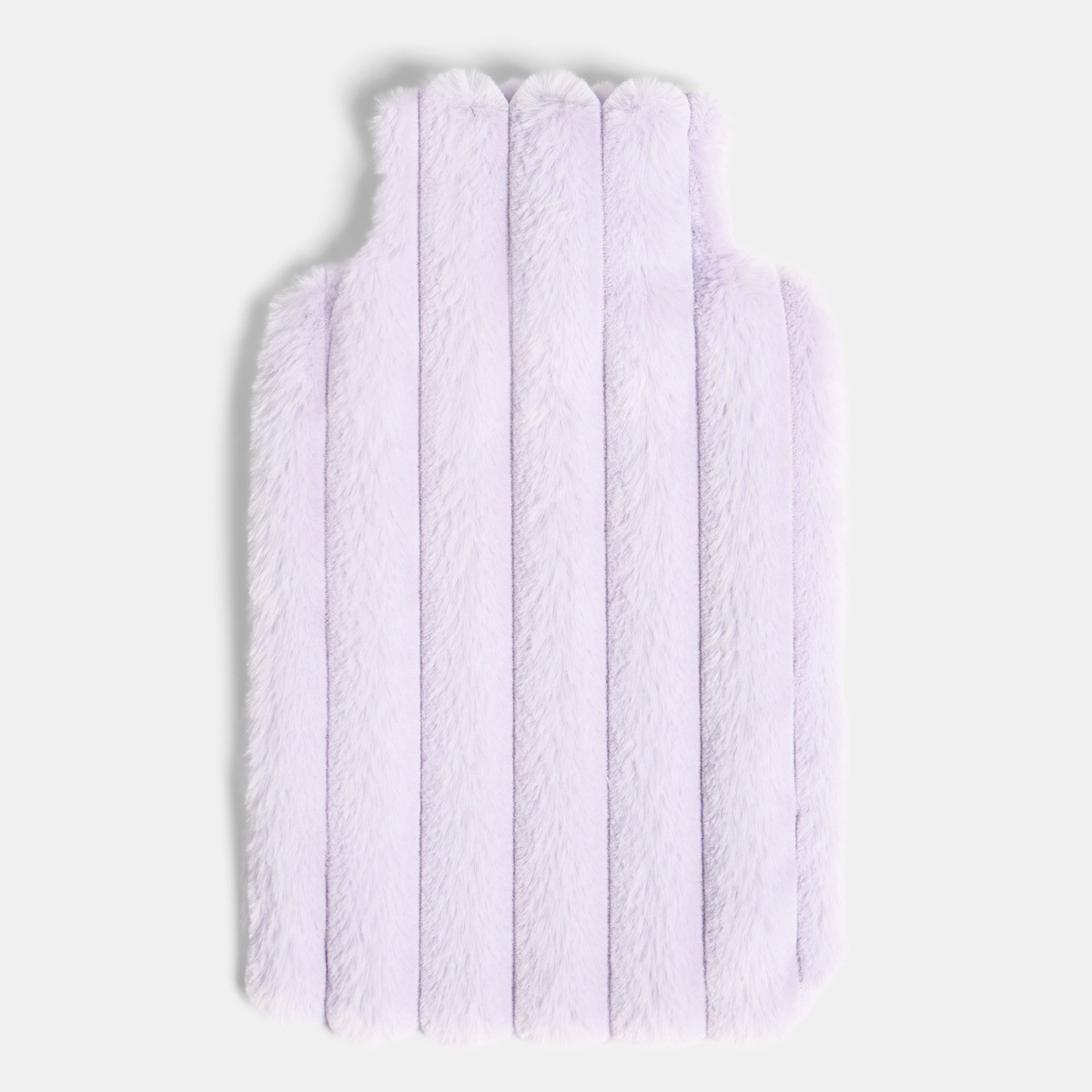 OHS Faux Fur Bubble Rib Hot Water Bottle - Lilac>