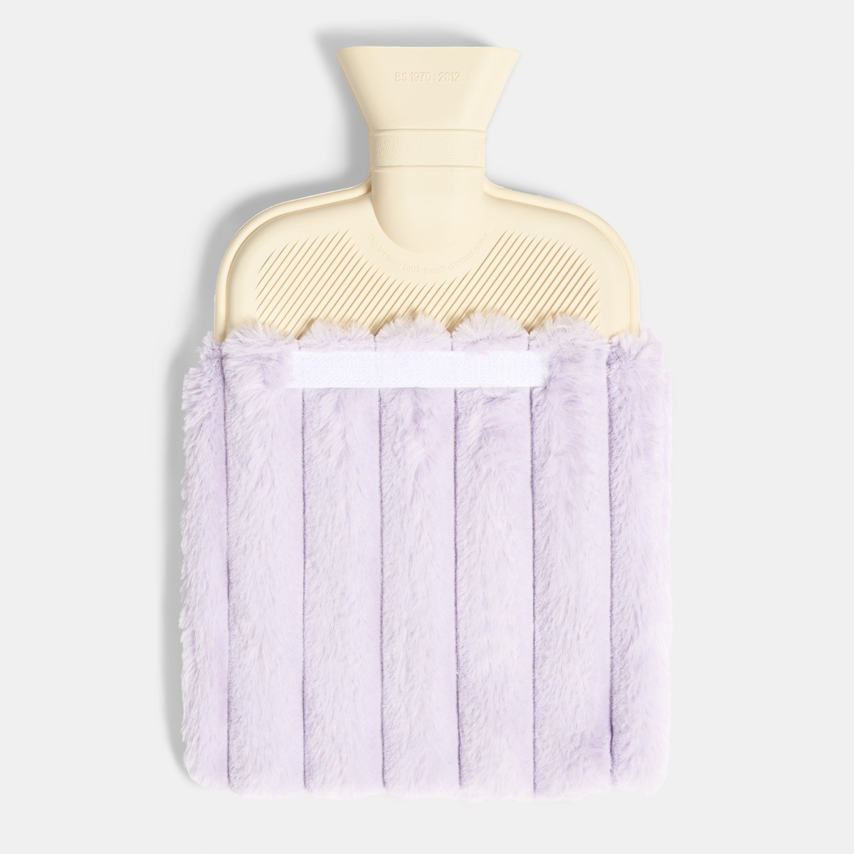 OHS Faux Fur Bubble Rib Hot Water Bottle - Lilac>