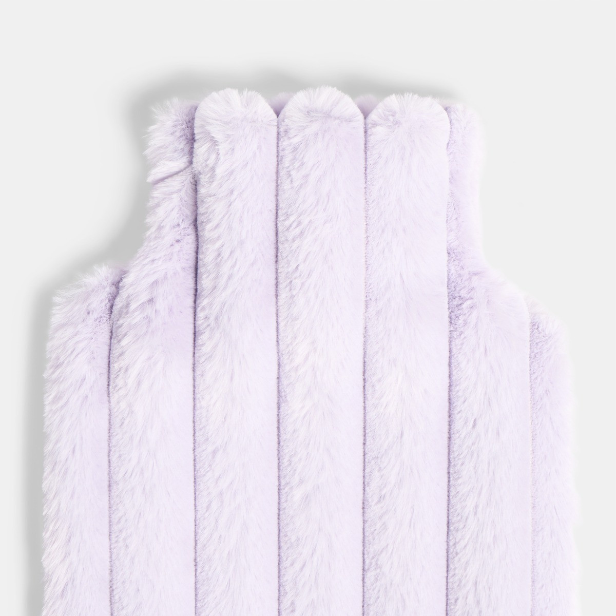 OHS Faux Fur Bubble Rib Hot Water Bottle - Lilac>