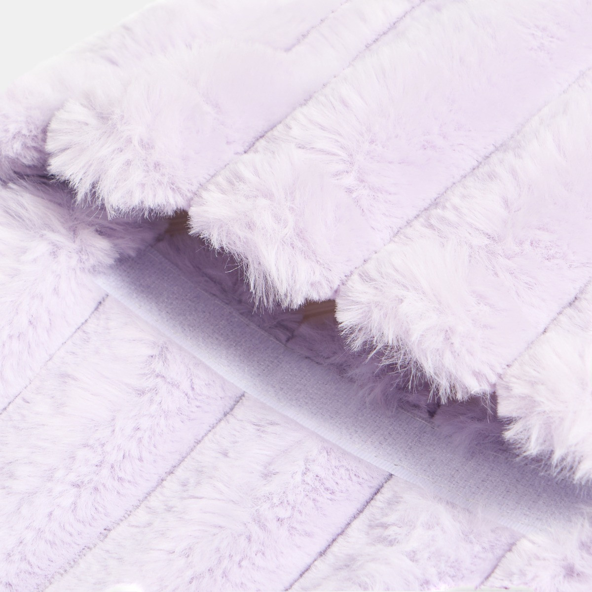 OHS Faux Fur Bubble Rib Hot Water Bottle - Lilac>