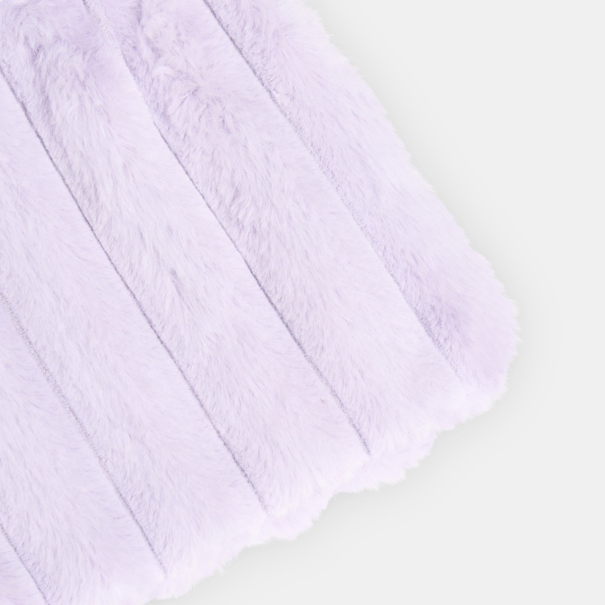 OHS Faux Fur Bubble Rib Hot Water Bottle - Lilac>