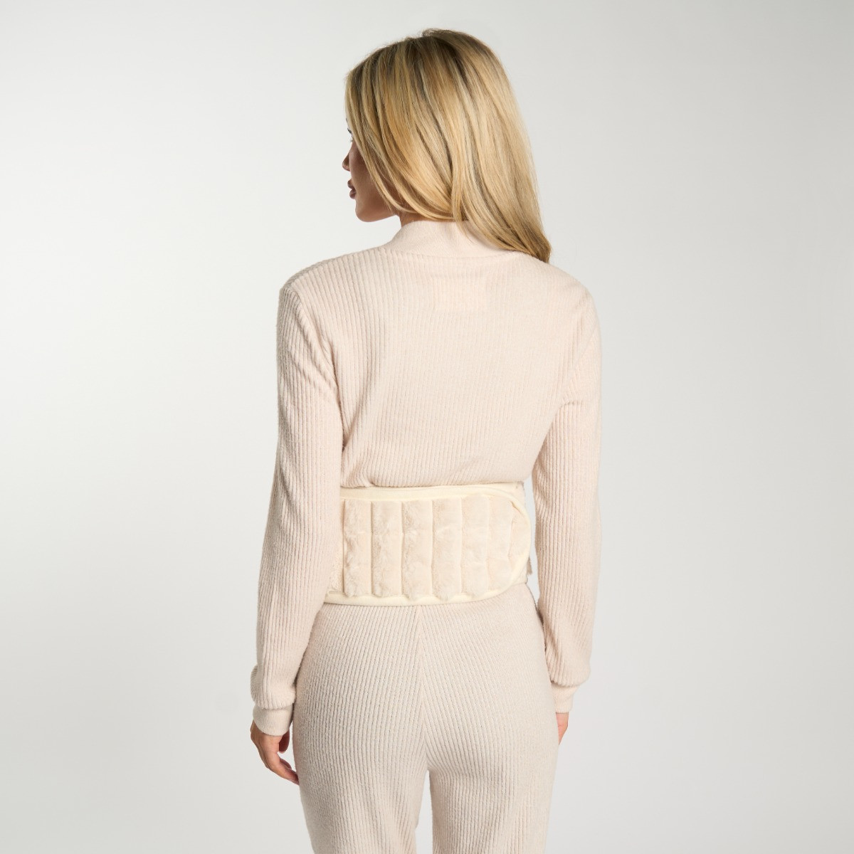 OHS Adjustable Ribbed Hot Water Bottle Belt - Cream>