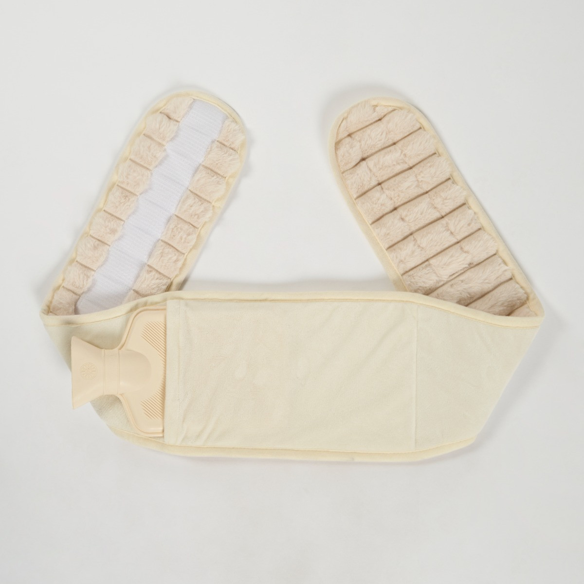 OHS Adjustable Ribbed Hot Water Bottle Belt - Cream>