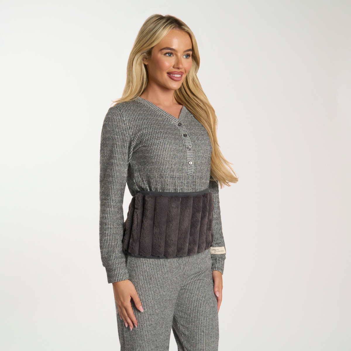 OHS Adjustable Ribbed Hot Water Bottle Belt - Charcoal>