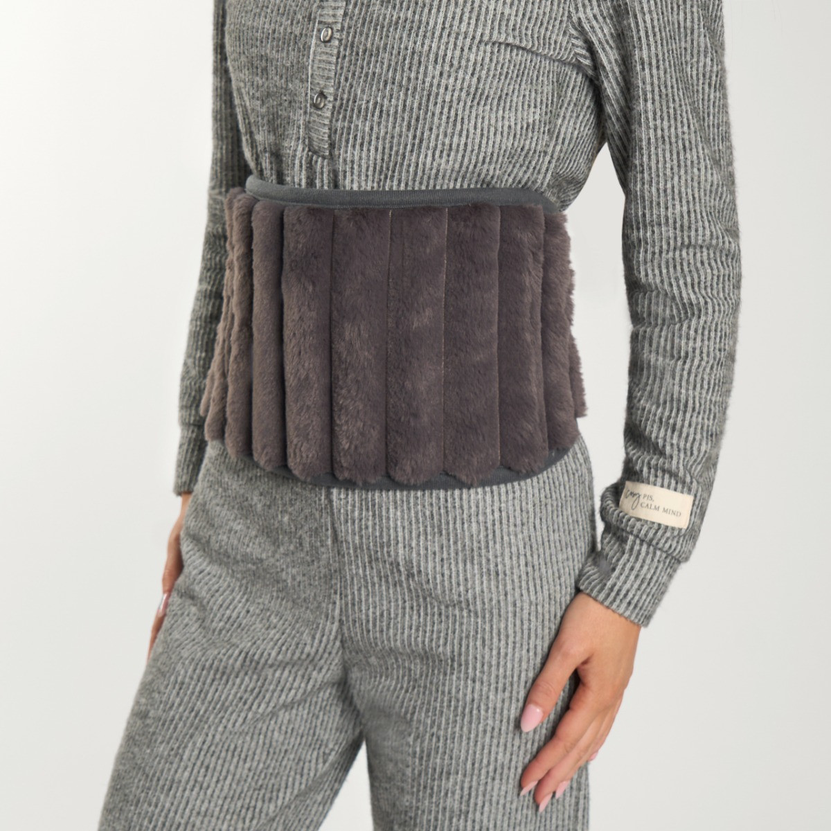 OHS Adjustable Ribbed Hot Water Bottle Belt - Charcoal>
