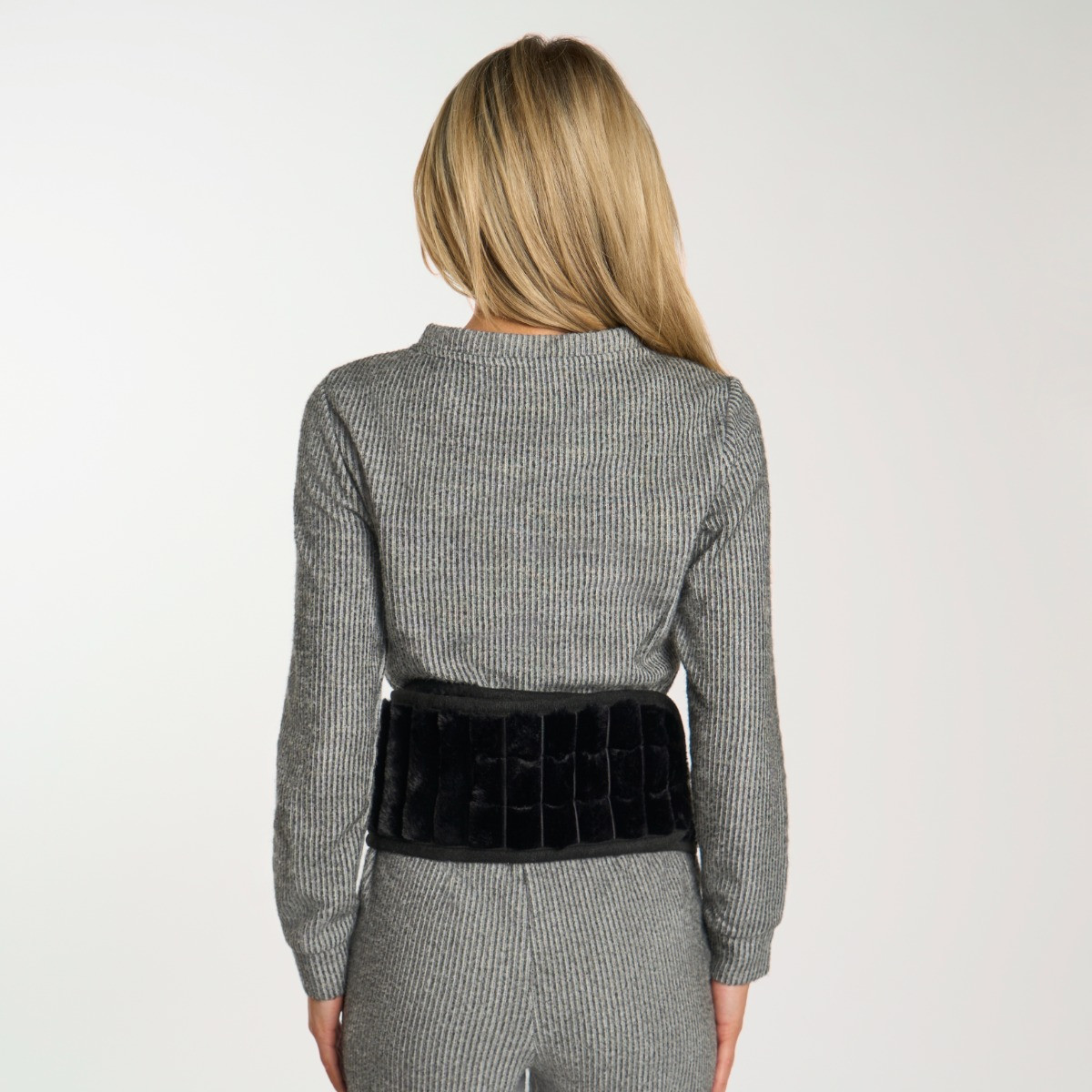 OHS Adjustable Ribbed Hot Water Bottle Belt - Black>