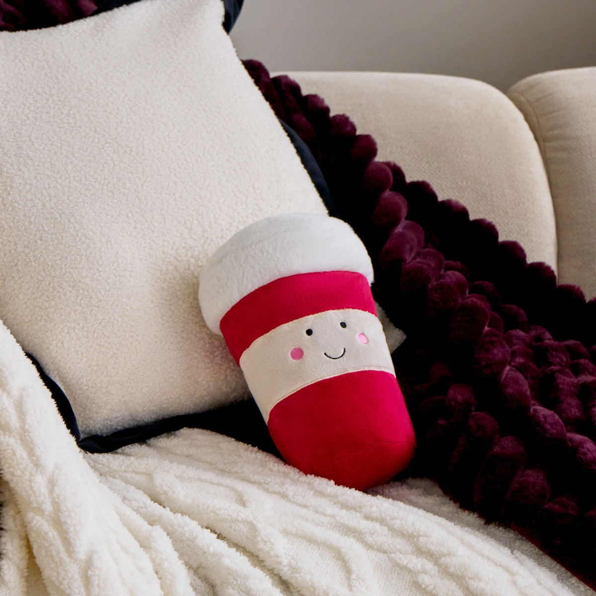 OHS Coffee Cup Microwaveable Hottie - Burgundy>