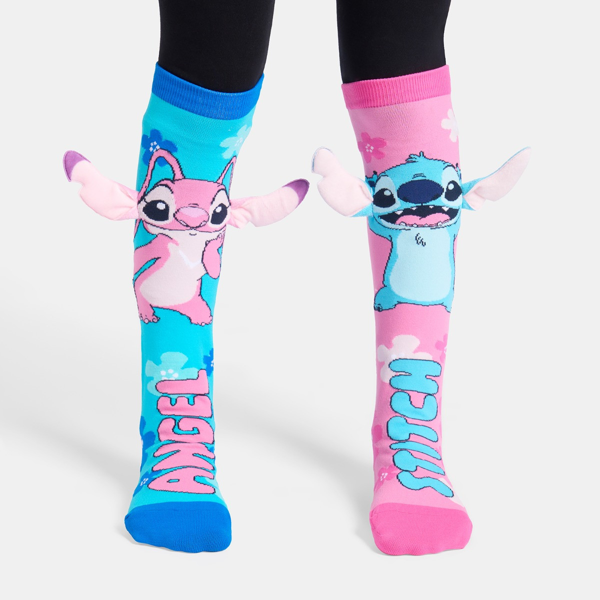 OHS Kids Novelty Stitch Over the Knee Socks - Blue/Pink>