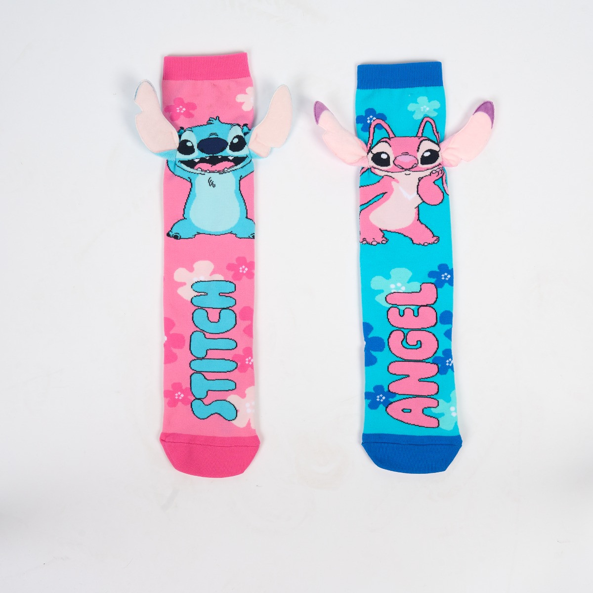 OHS Kids Novelty Stitch Over the Knee Socks - Blue/Pink>