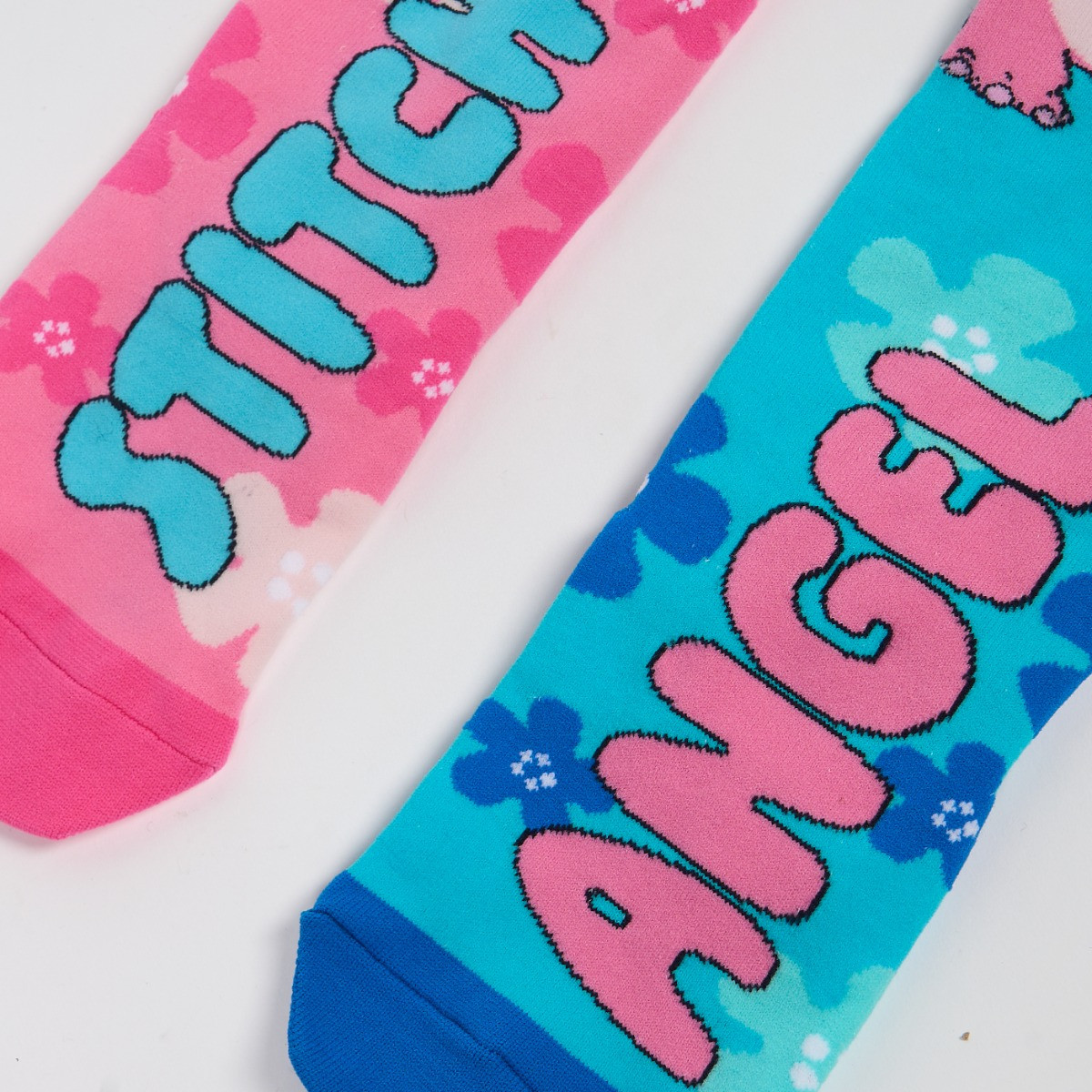 OHS Kids Novelty Stitch Over the Knee Socks - Blue/Pink>