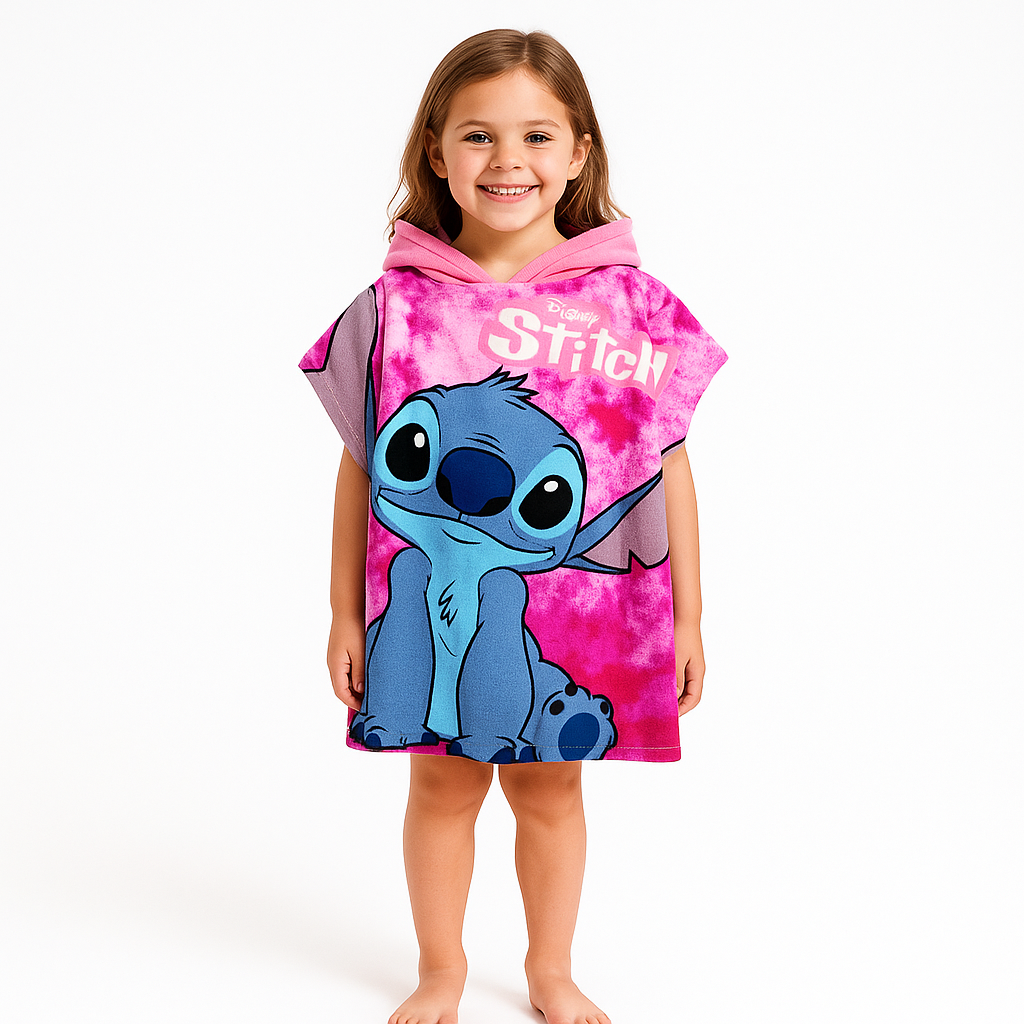 OHS Kids Stitch Towel Poncho - Pink>