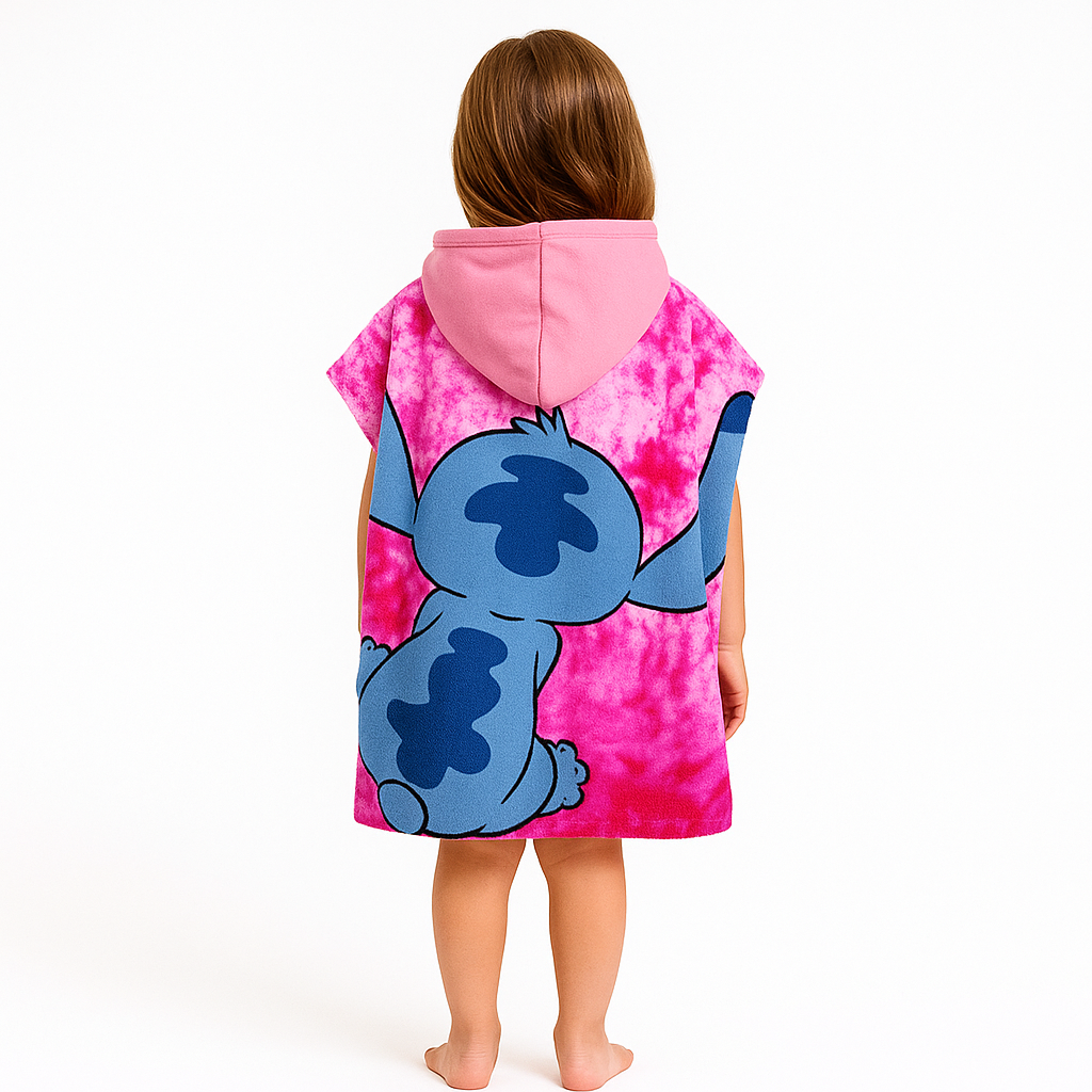 OHS Kids Stitch Towel Poncho - Pink>