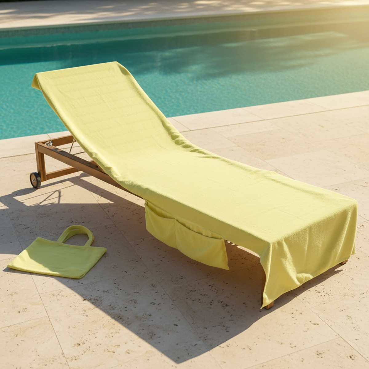 OHS Beach Towel in a Bag - Neon Yellow>