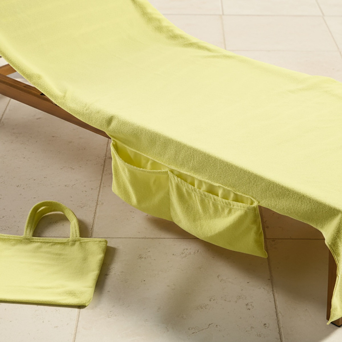 OHS Beach Towel in a Bag - Neon Yellow>