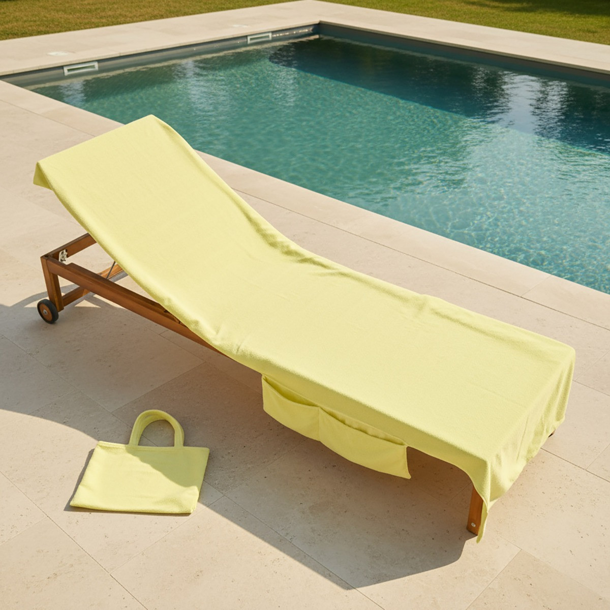 OHS Beach Towel in a Bag - Neon Yellow>