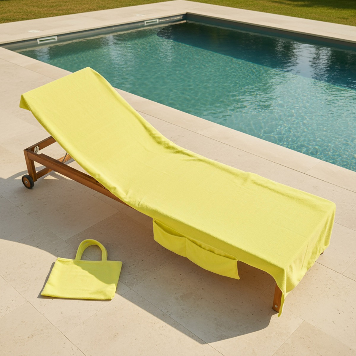 OHS Beach Towel in a Bag - Neon Yellow>