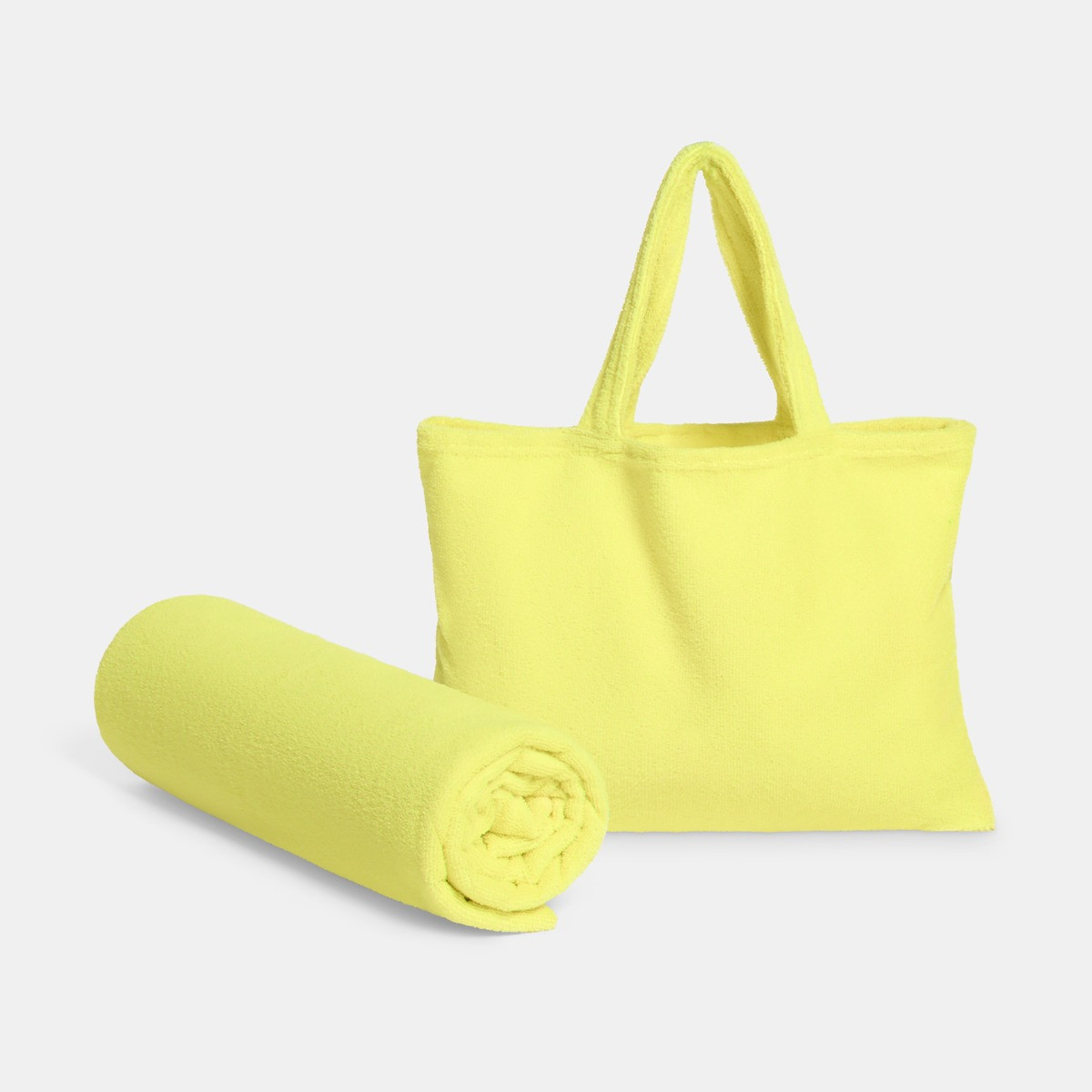 OHS Beach Towel in a Bag - Neon Yellow>