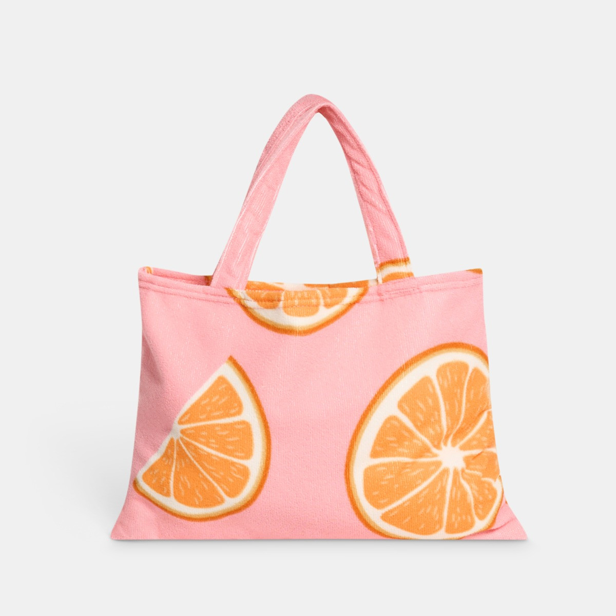 OHS Oranges Print Beach Towel in a Bag - Pink>