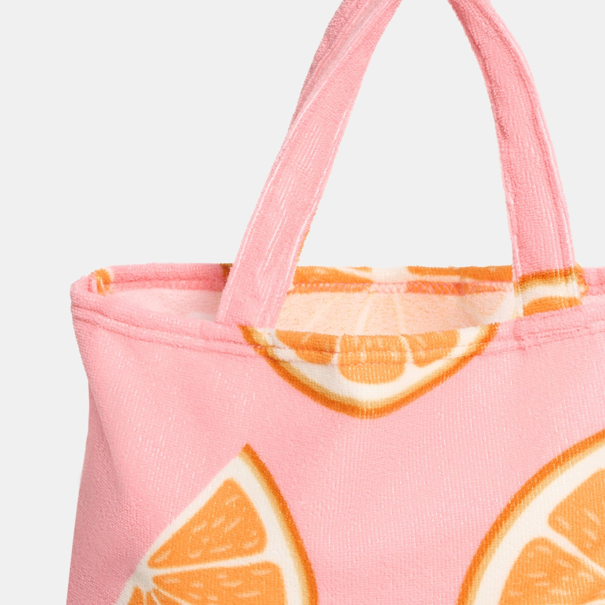OHS Oranges Print Beach Towel in a Bag - Pink>