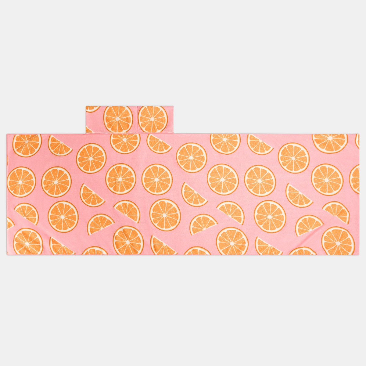OHS Oranges Print Beach Towel in a Bag - Pink>