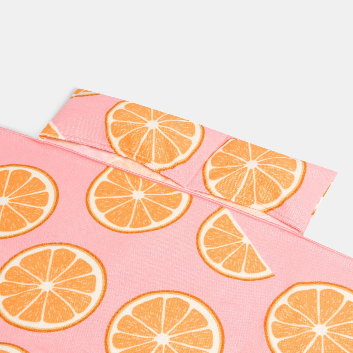 OHS Oranges Print Beach Towel in a Bag - Pink>