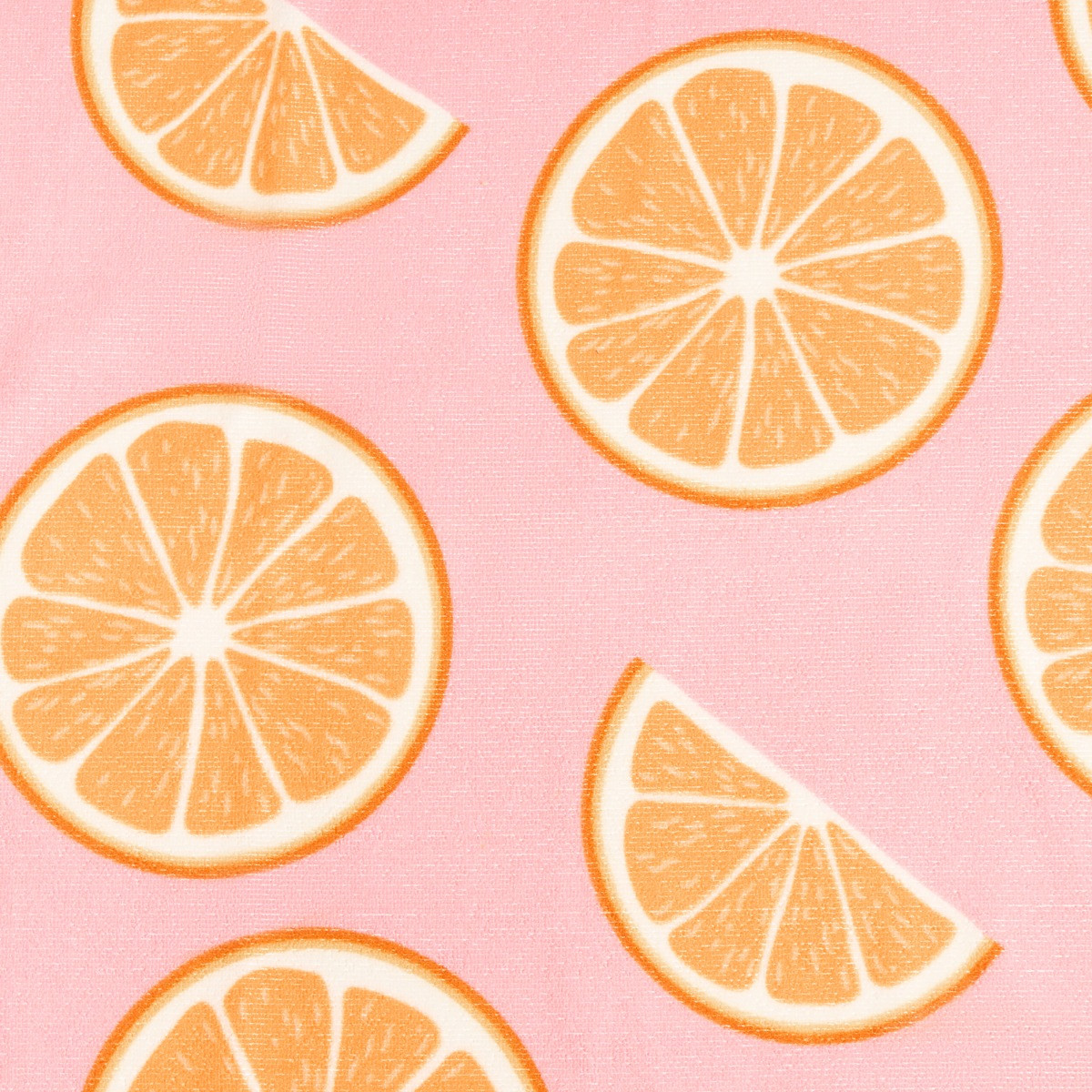 OHS Oranges Print Beach Towel in a Bag - Pink>