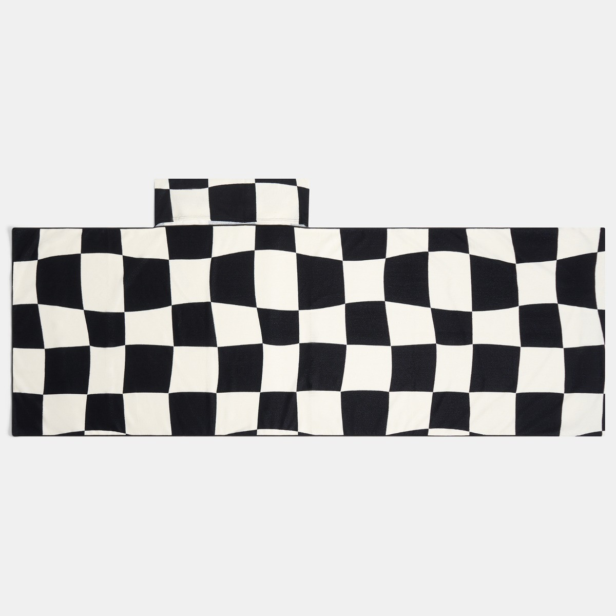OHS Checkerboard Print Beach Towel in a Bag - Monochrome>