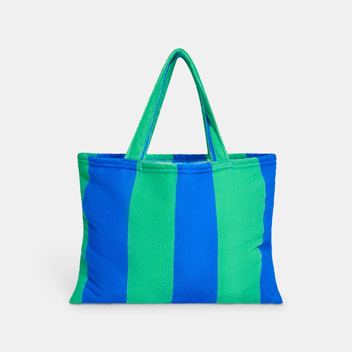 OHS Vertical Stripe Beach Towel in a Bag - Blue/Green>