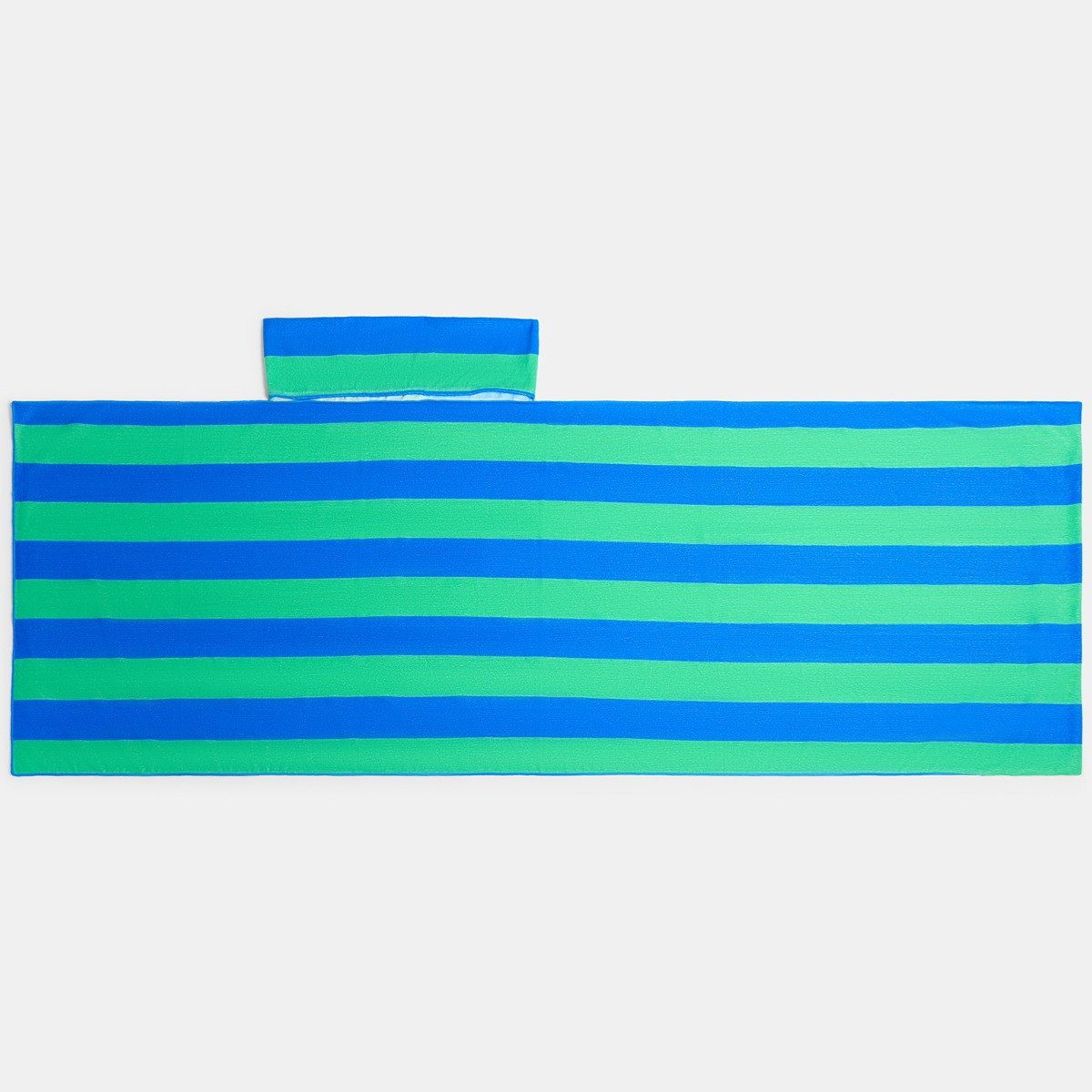 OHS Vertical Stripe Beach Towel in a Bag - Blue/Green>