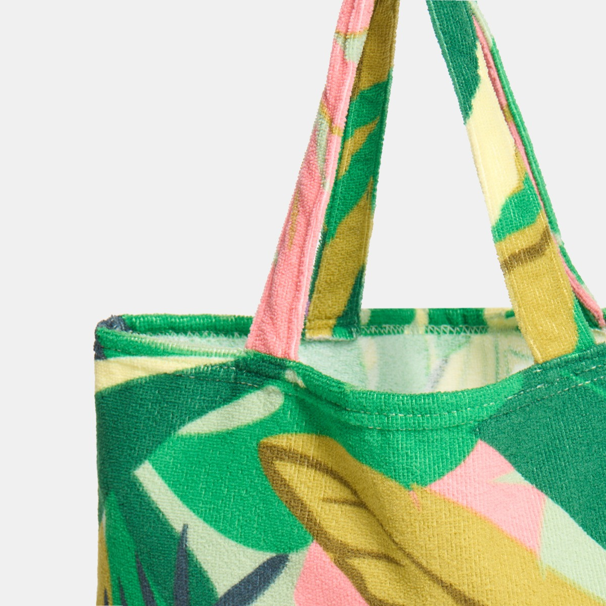 OHS Palm Print Beach Towel in a Bag - Green>