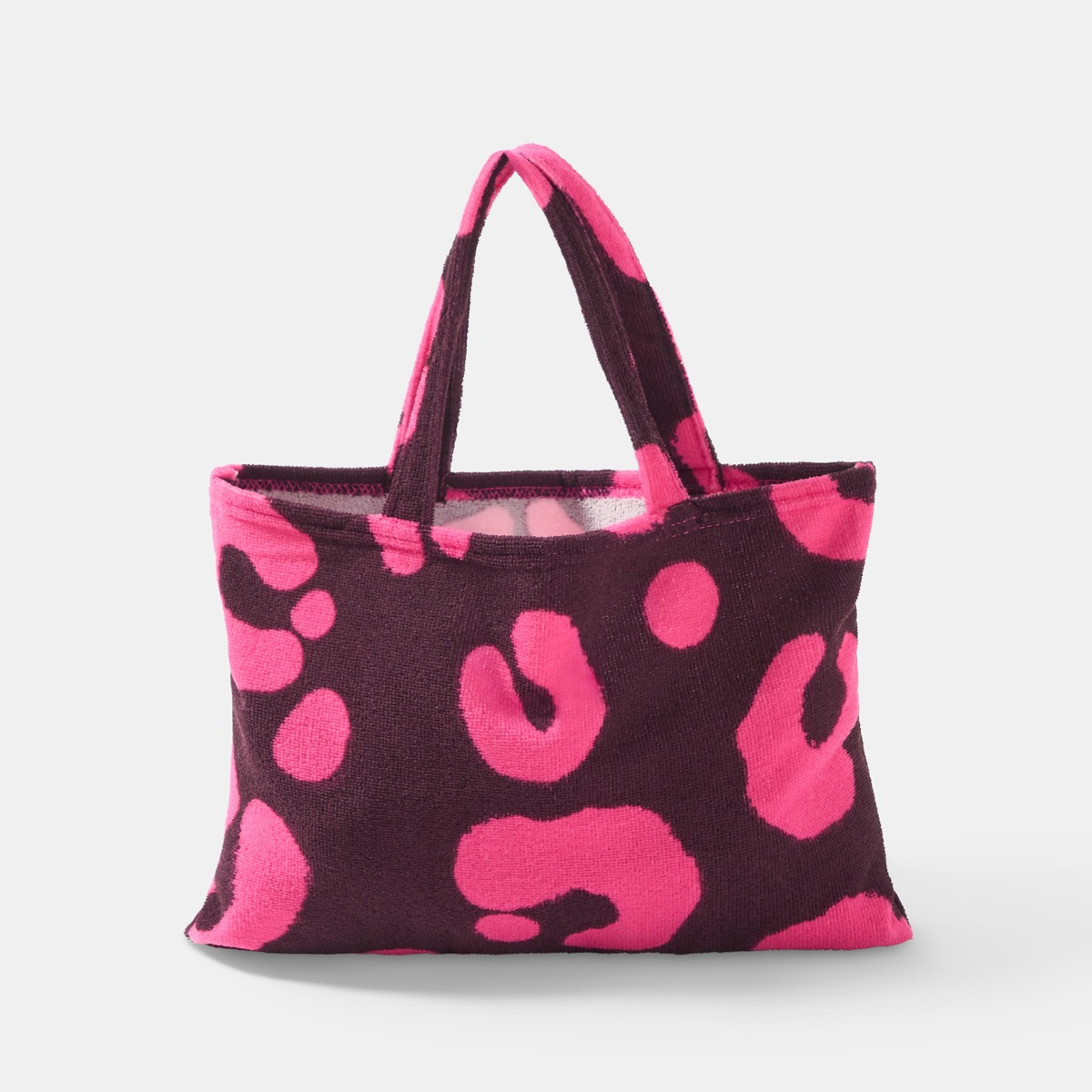 OHS Abstract Leopard Print Beach Towel in a Bag - Burgundy>