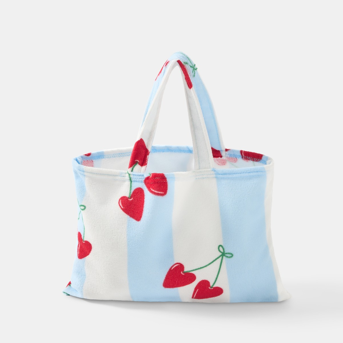 OHS Heart Cherries Beach Towel in a Bag - Blue>
