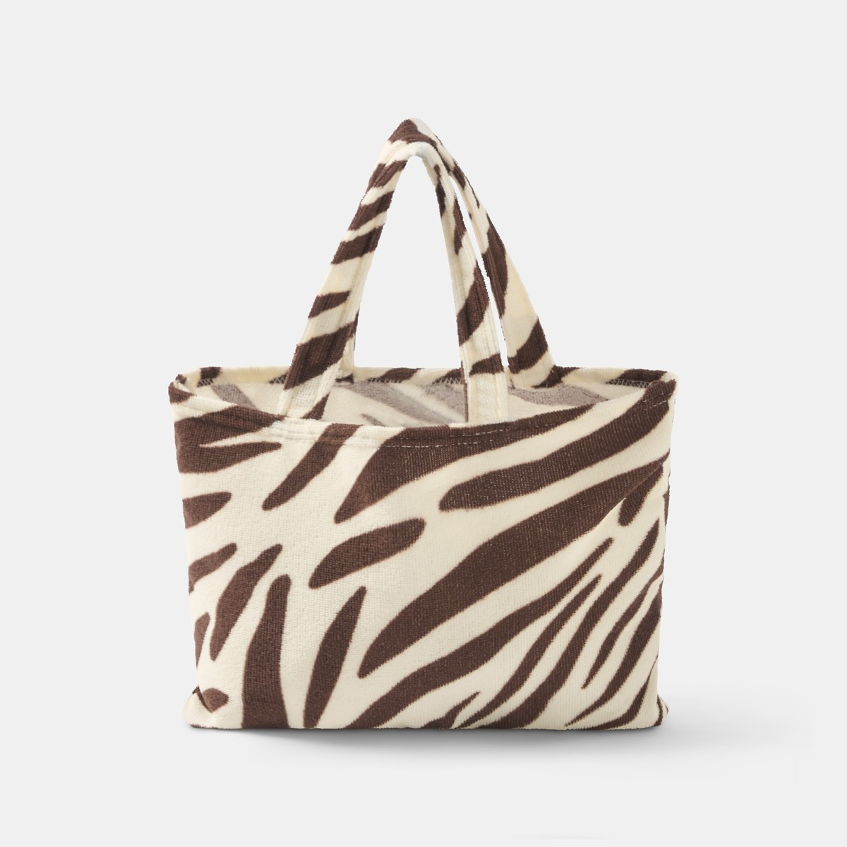 OHS Zebra Beach Towel in a Bag - Brown>