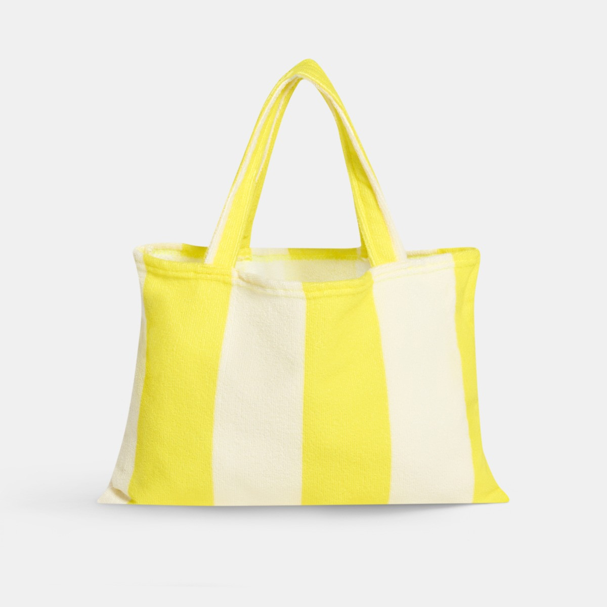 OHS Vertical Stripe Beach Towel in a Bag - Yellow>