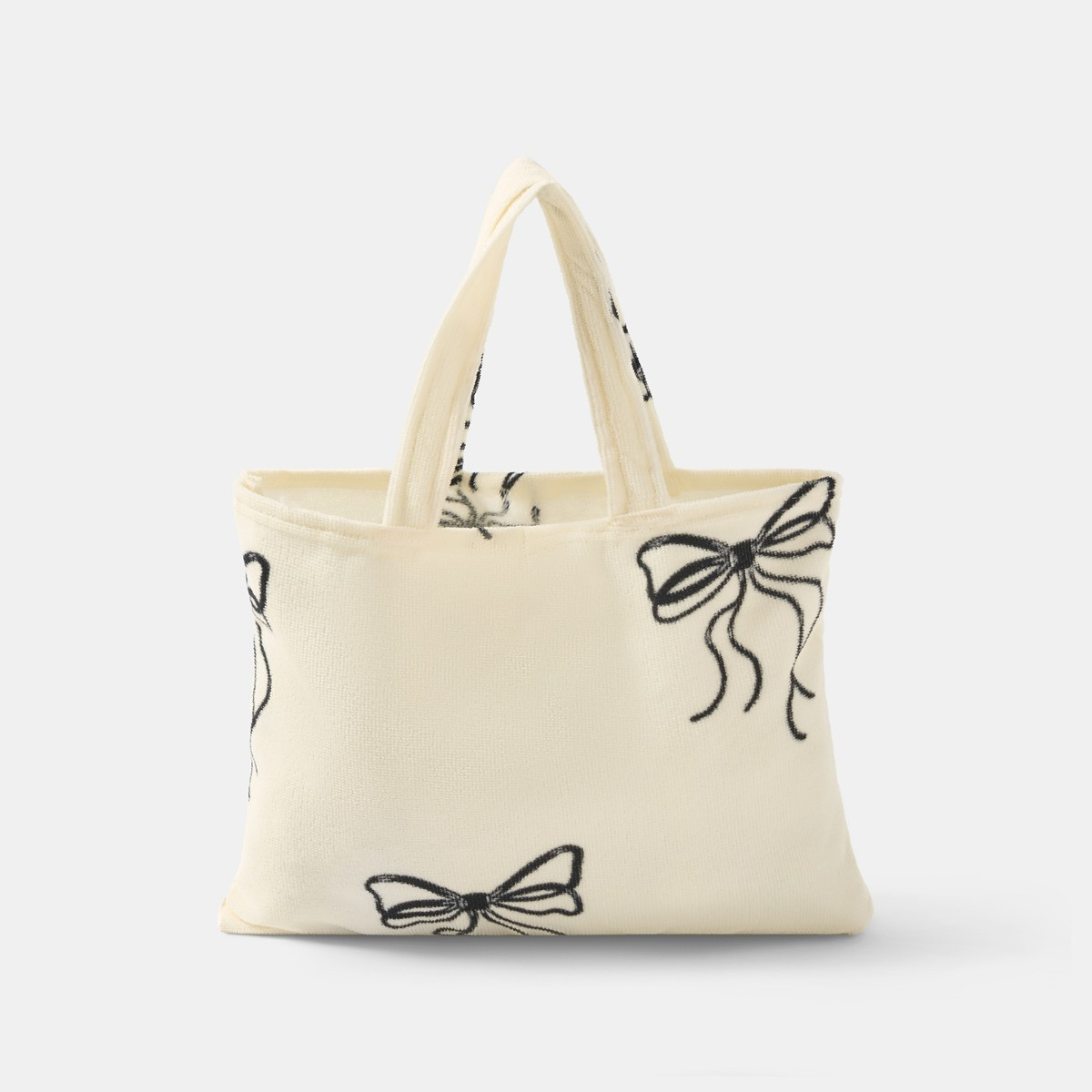 OHS Bow Print Beach Towel in a Bag - Monochrome>
