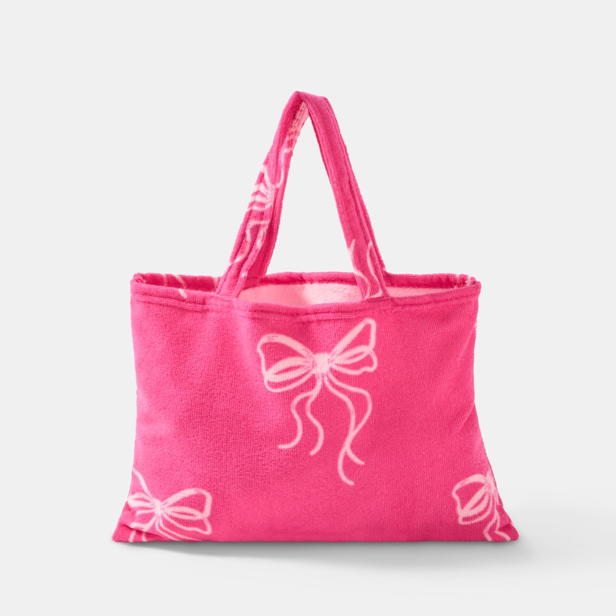 OHS Bow Print Beach Towel in a Bag - Pink>