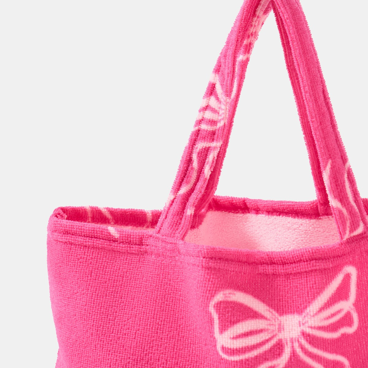OHS Bow Print Beach Towel in a Bag - Pink>