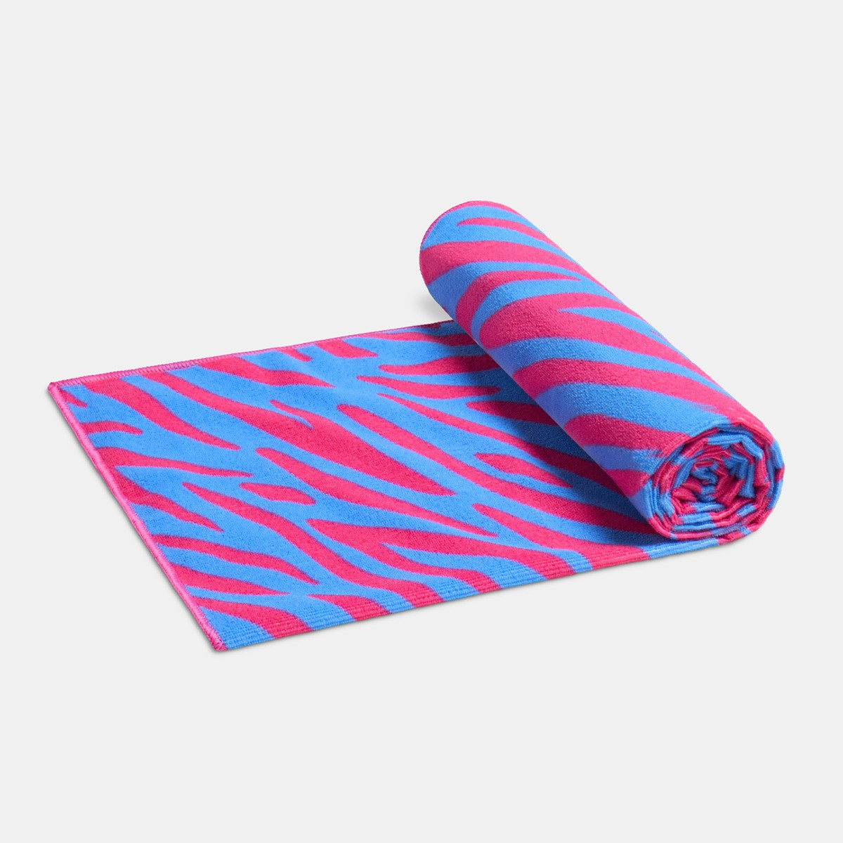 OHS Neon Zebra Beach Towel - Pink/Blue>