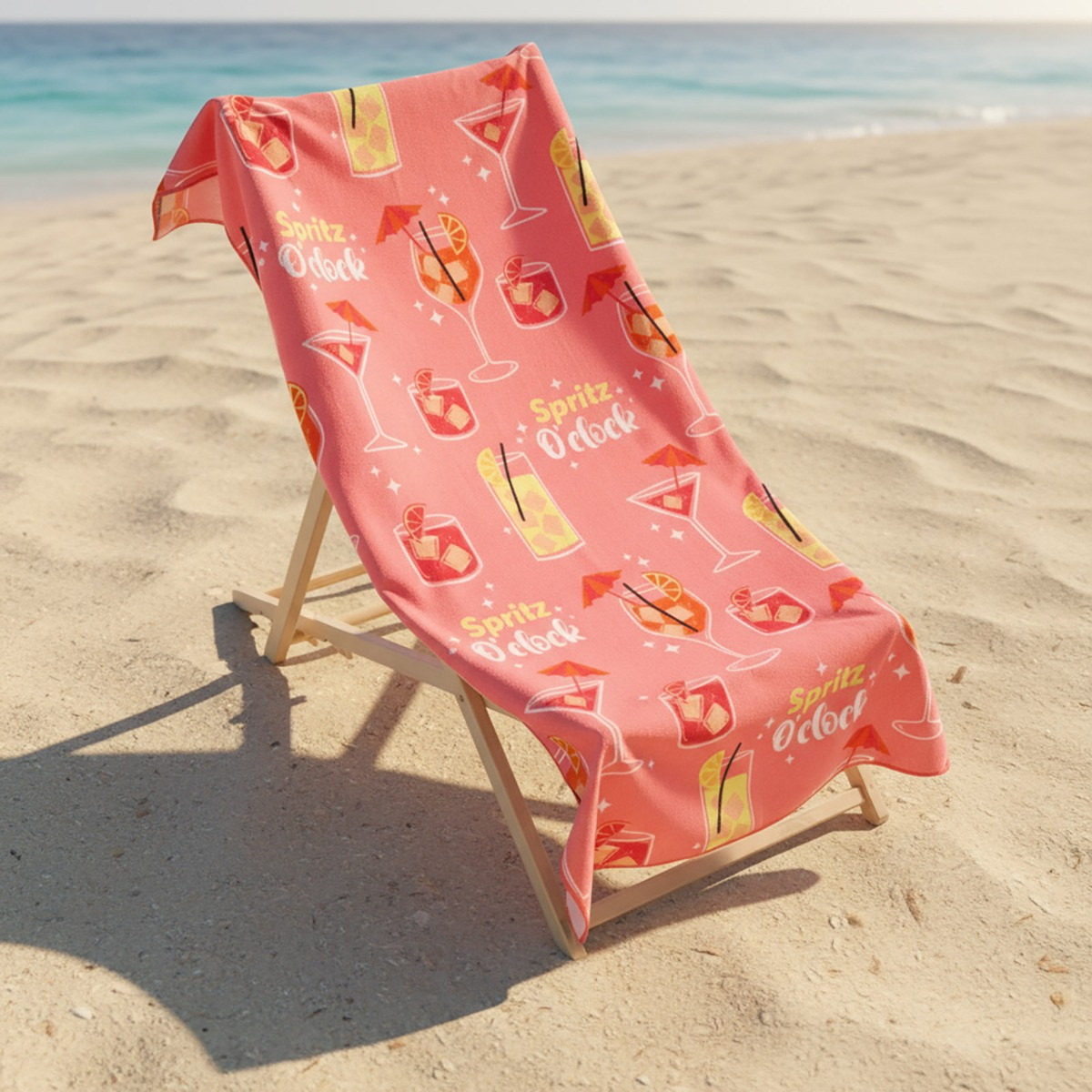 OHS Orange Spritz Beach Towel - Pink>