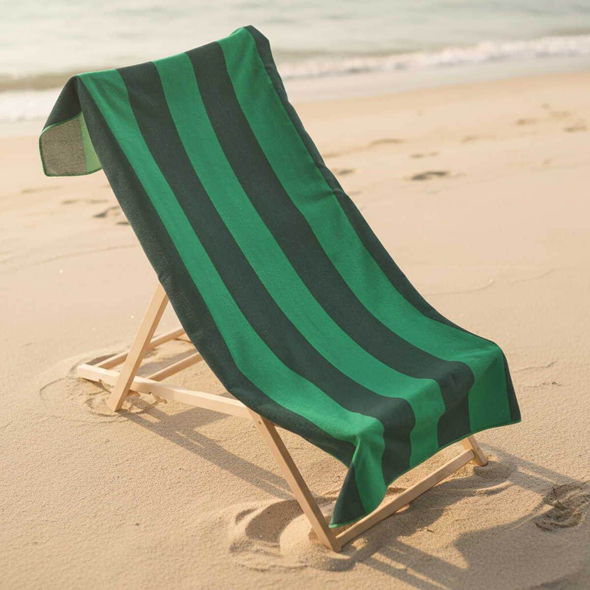 OHS Vertical Stripe Beach Towel - Dark Green>