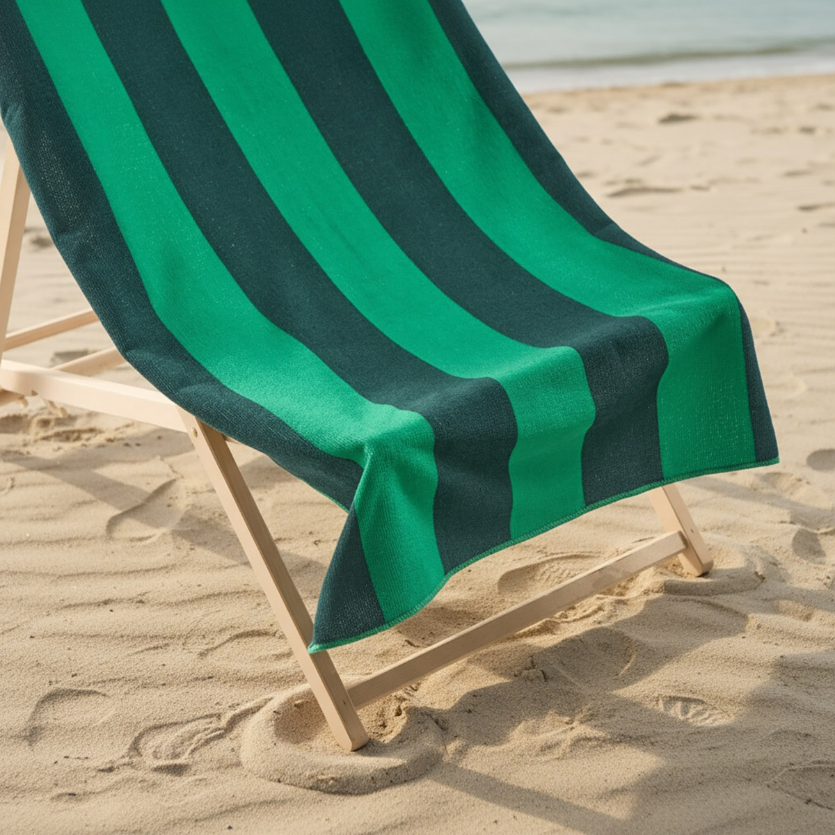 OHS Vertical Stripe Beach Towel - Dark Green>