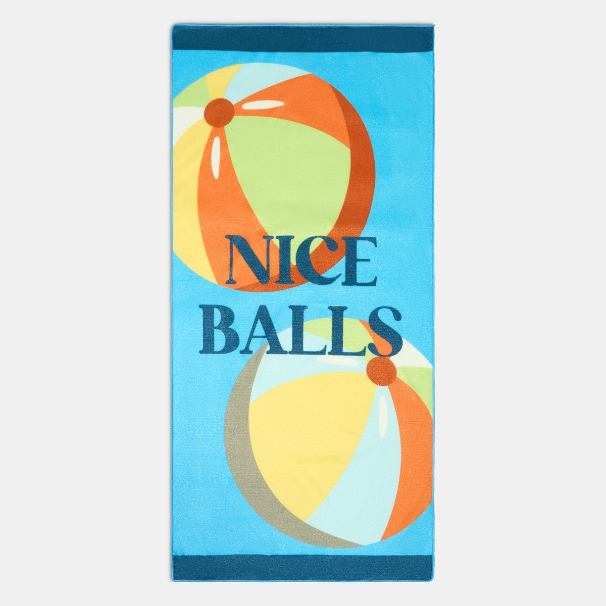 OHS Nice Balls Slogan Beach Towel - Blue>