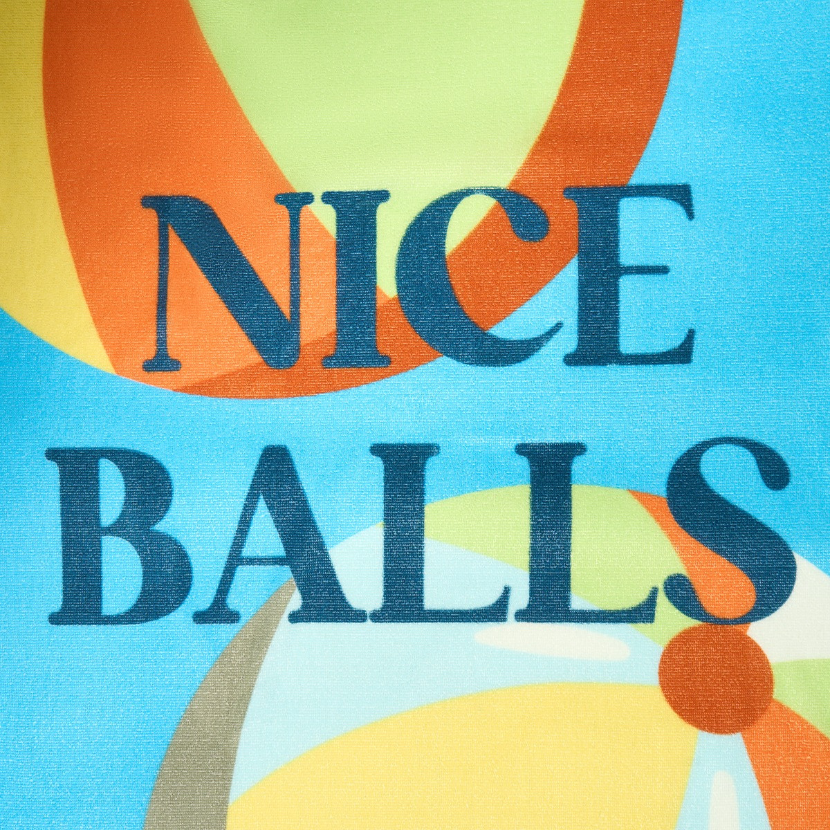 OHS Nice Balls Slogan Beach Towel - Blue>