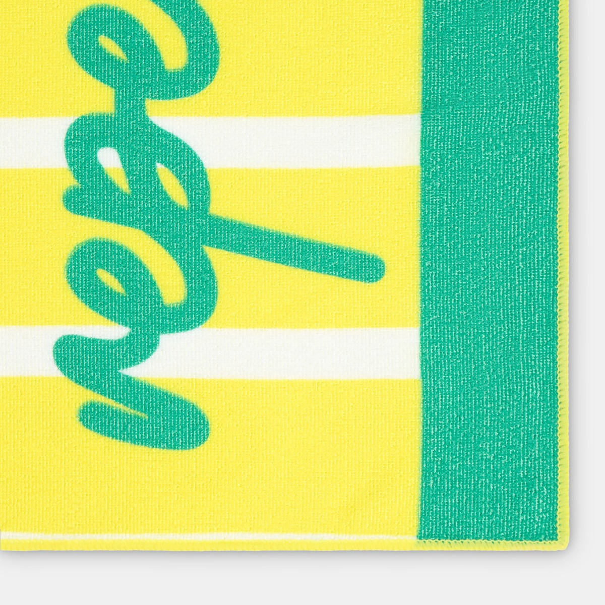 OHS Eat Sleep Beach Slogan Beach Towel - Yellow>