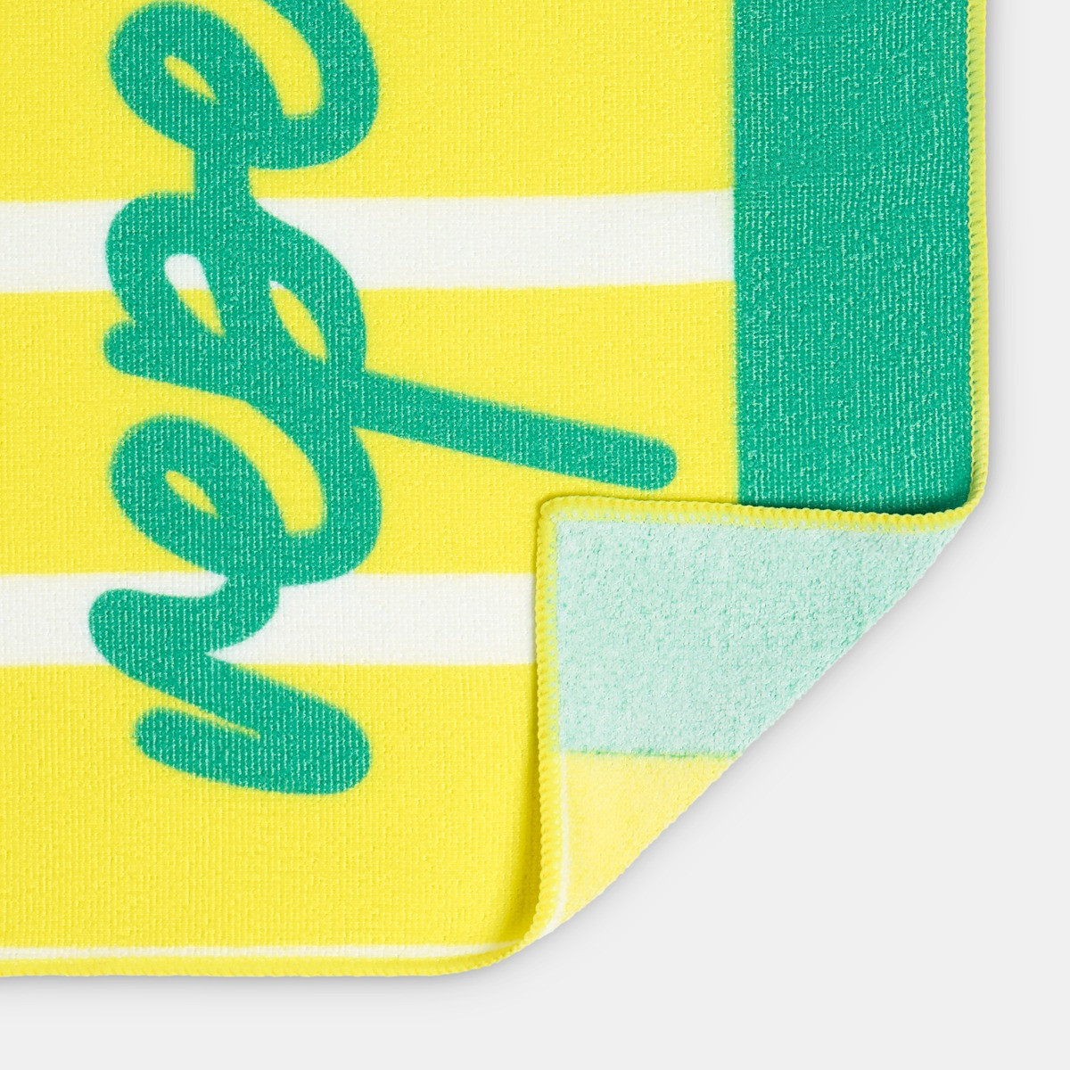 OHS Eat Sleep Beach Slogan Beach Towel - Yellow>